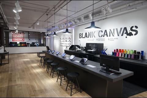 Shoppers can customise Converse shoes and T-shirts at the 'blank canvas' bar